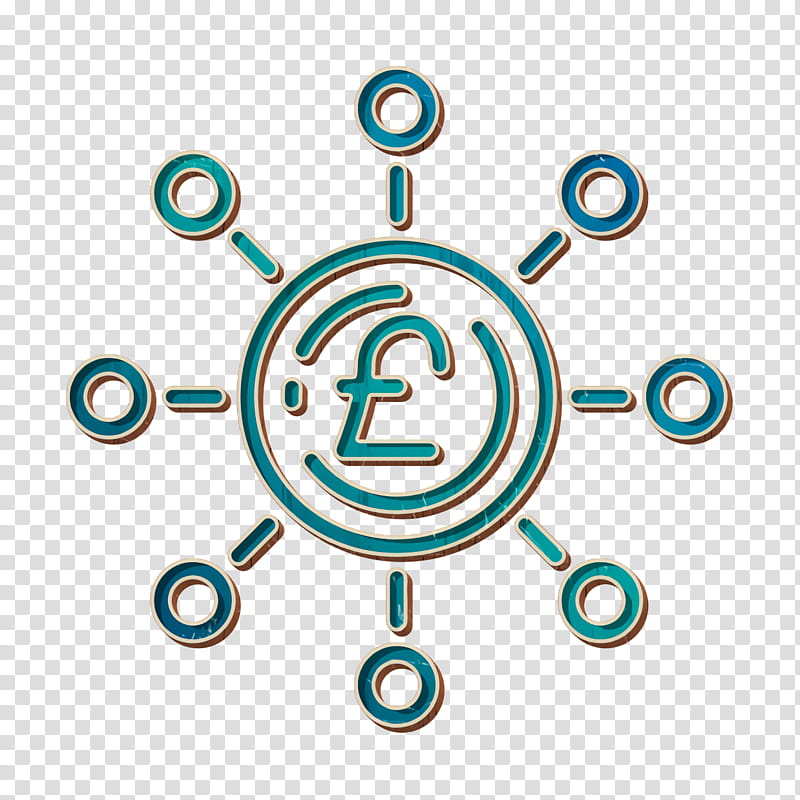 Money Funding icon Pound icon, Turquoise, Line, Aqua, Circle, Logo, Symbol, Diagram transparent background PNG clipart