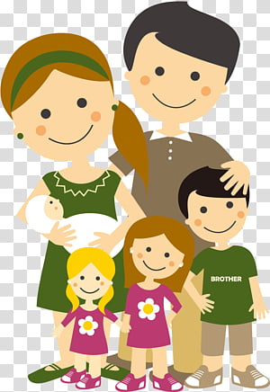 5 person family clipart of 4