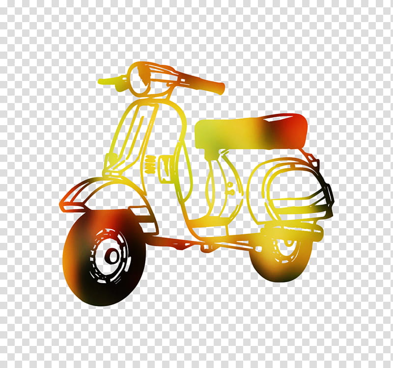 Orange, Vespa, Scooter, Motorcycle, Drawing, Vehicle, Riding Toy ...
