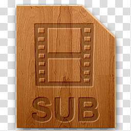 Wood icons for file types, sub, brown sub file transparent background PNG clipart