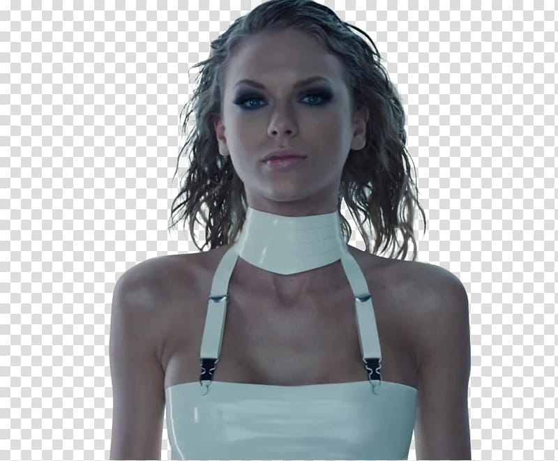 Taylor Swift  Bad Blood, Taylor Swift wearing white latex suspender on neck transparent background PNG clipart