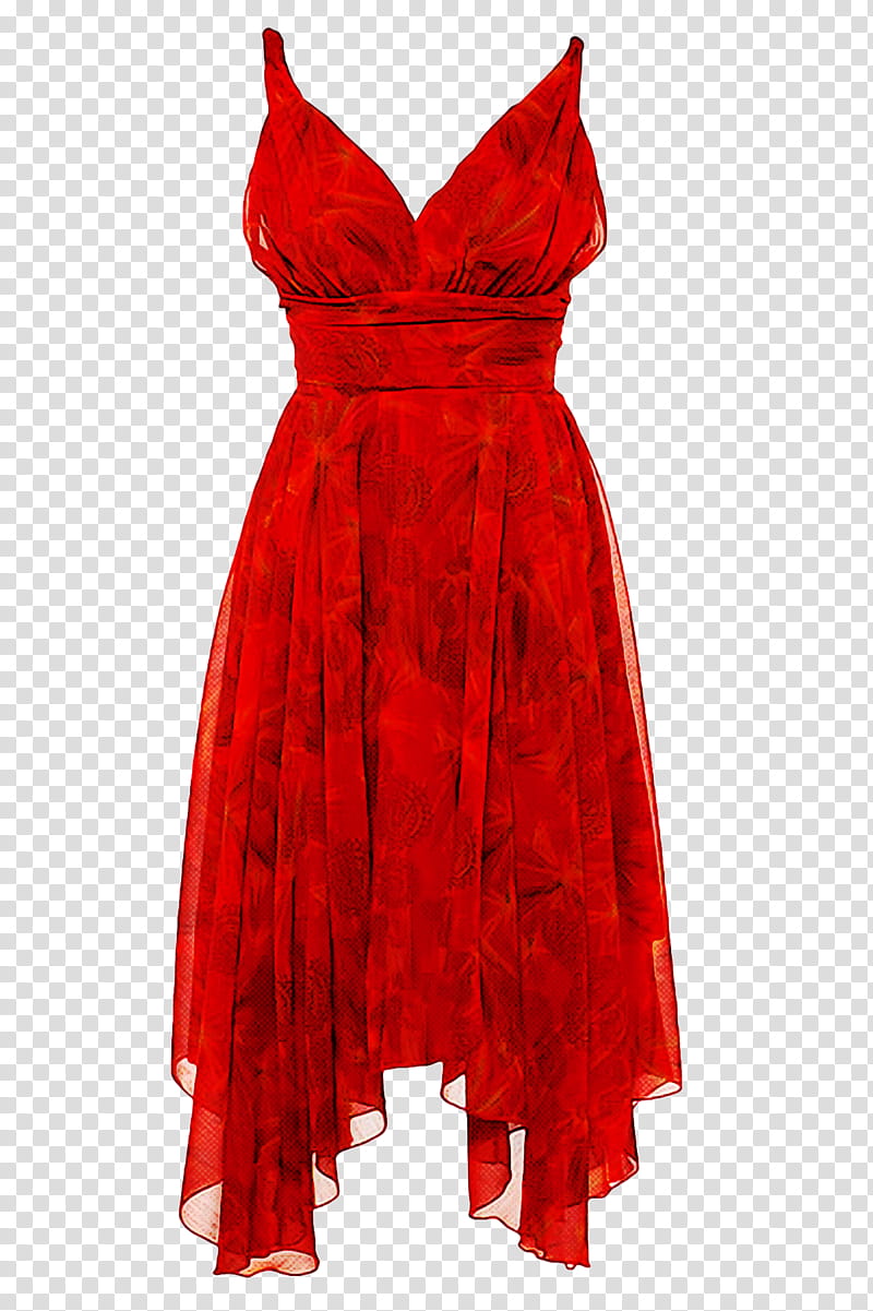 Cocktail dress Shoulder, Clothing, Day Dress, Red, Onepiece Garment, Textile, Gown, Ruffle transparent background PNG clipart