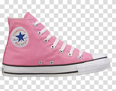 pink and white Converse All Star high-top sneaker close-up transparent background PNG clipart