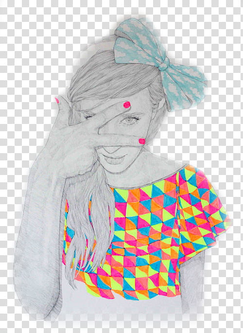 Dolls, woman wearing multicolored shirt sketch art transparent background PNG clipart