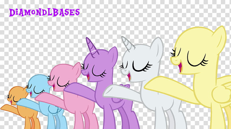 MLP Base, six My Little Pony characters transparent background PNG clipart