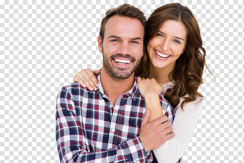 COUPLE , smiling woman behind man while holding woman's hand transparent background PNG clipart