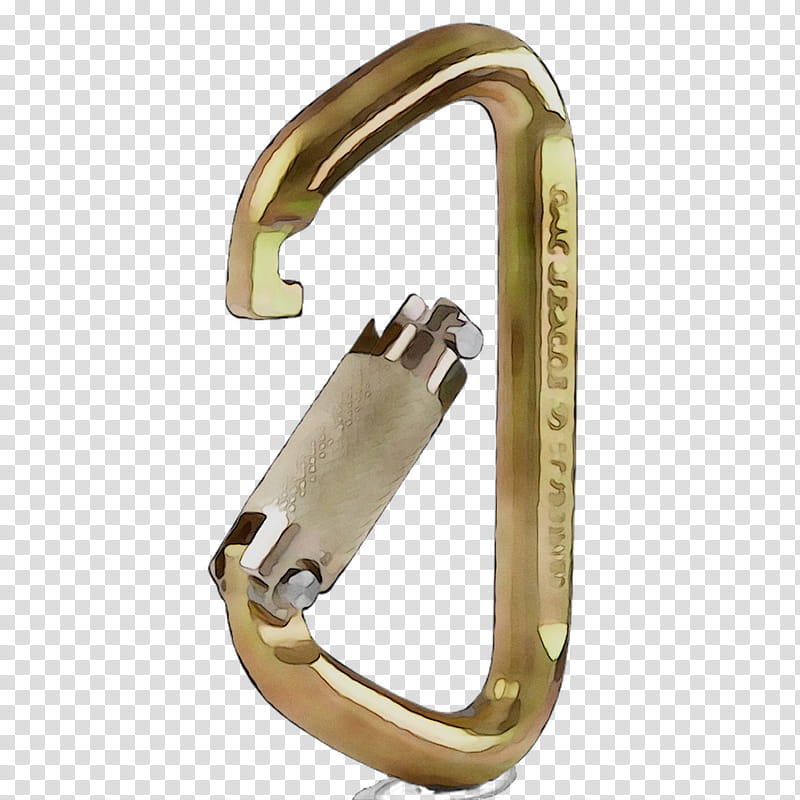 Metal, Carabiner, Rockclimbing Equipment, Jewellery, Brass transparent background PNG clipart