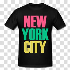 black New York City crew-neck shirt transparent background PNG clipart