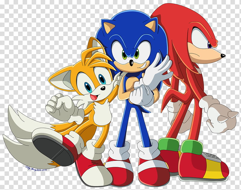 .:Team Sonic:., Sonic the Hedgehog beside Knuckles the Echidna transparent background PNG clipart