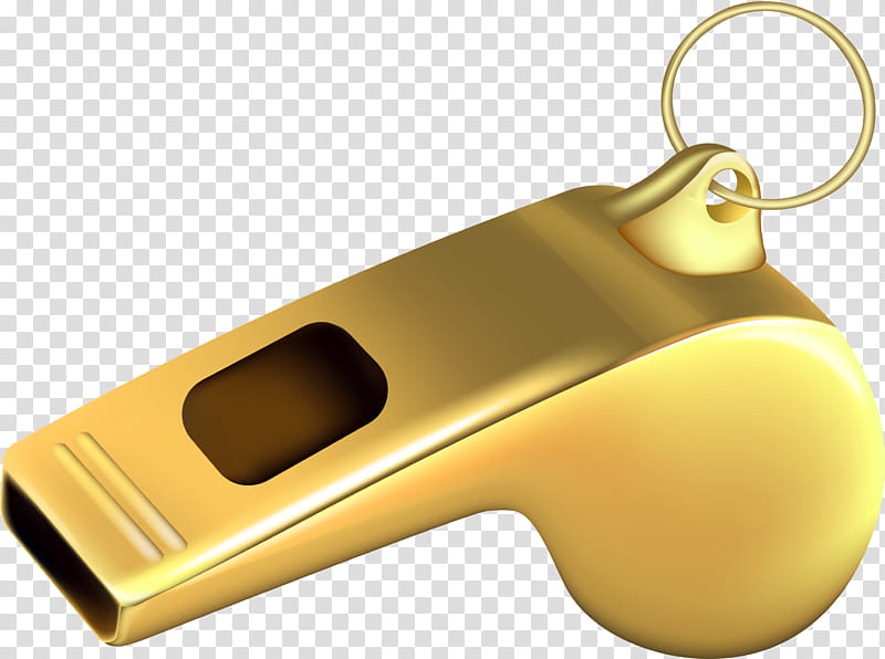 Gold, Key Chains, Whistle, Metal, Souvenir, Referee, Nose, Yellow transparent background PNG clipart