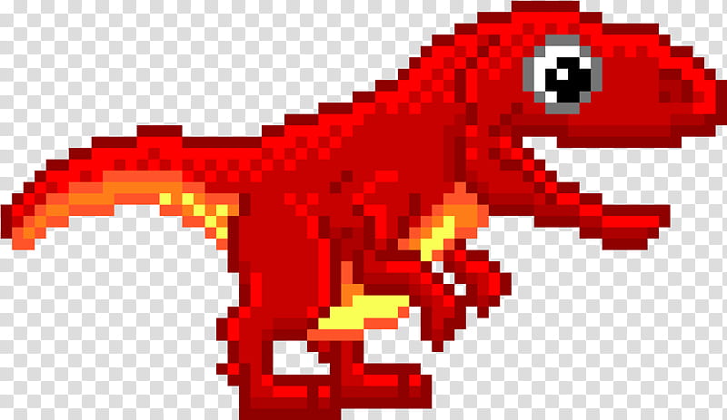 Dinosaur, Tyrannosaurus Rex, Pixel Art, Cartoon, Drawing, Red transparent background PNG clipart