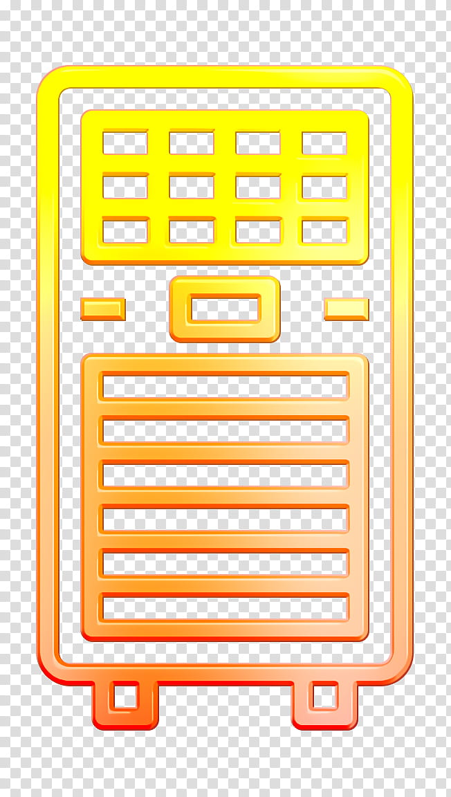 Electronic Device icon Air conditioner icon Tools and utensils icon, Yellow, Line transparent background PNG clipart