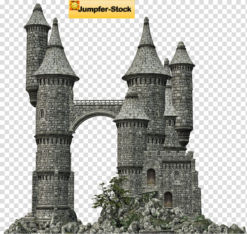 Fantasy Land , gray concrete castle illustration transparent background PNG clipart