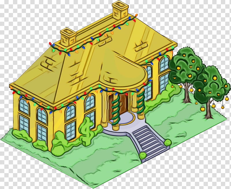house architecture grass cottage roof, Watercolor, Paint, Wet Ink, Building, Land Lot, Outdoor Play Equipment, Home transparent background PNG clipart