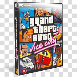 DVD Game Icons v, Grand Theft Auto Vice City, Grand Theft Auto Vice City PC CD-Rom case transparent background PNG clipart
