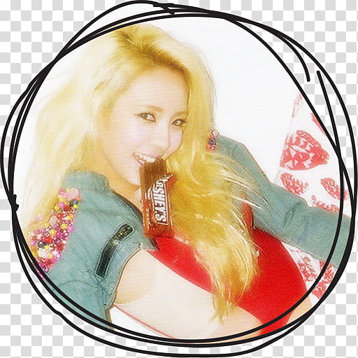 Hyoyeon IGAB Circle Lines Folder Icon , Hyoyeon , woman biting chocolate bar transparent background PNG clipart