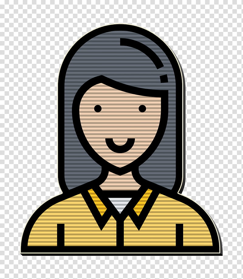 Staff icon Careers Women icon Employee icon, Cartoon, Line, Smile transparent background PNG clipart