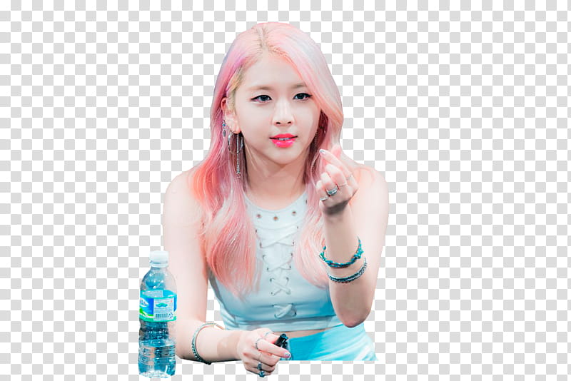 KARD Jiwoo, woman wearing blue tank top transparent background PNG clipart