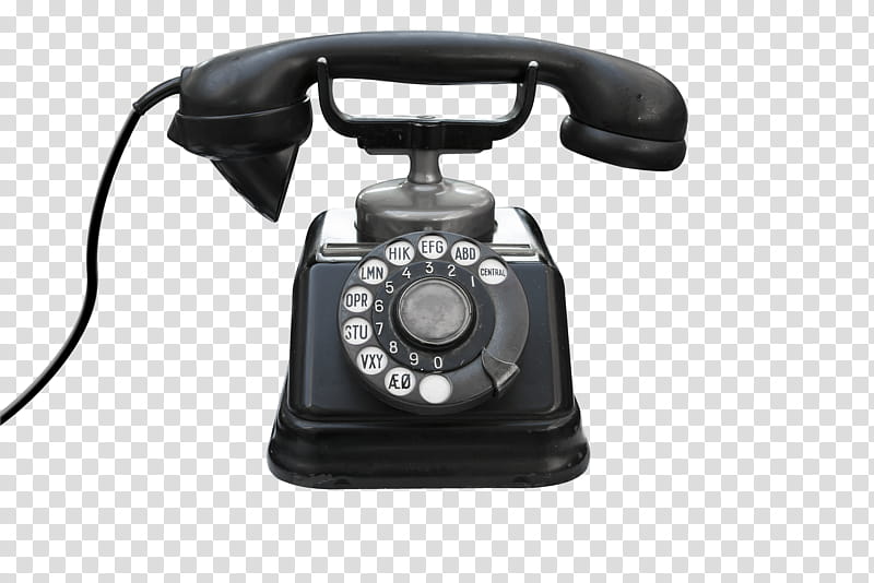 Retro, black telephone transparent background PNG clipart