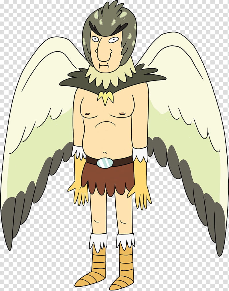 Rick and Morty HQ Resource , man with angel wings animated character transparent background PNG clipart