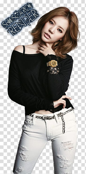 SNSD Real Ba, standing woman wearing black shirt transparent background PNG clipart