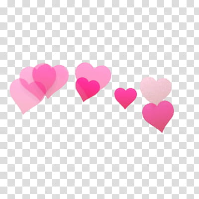 Kawaii, pink hearts art transparent background PNG clipart