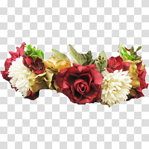 Flower Crowns, white and red roses transparent background PNG clipart