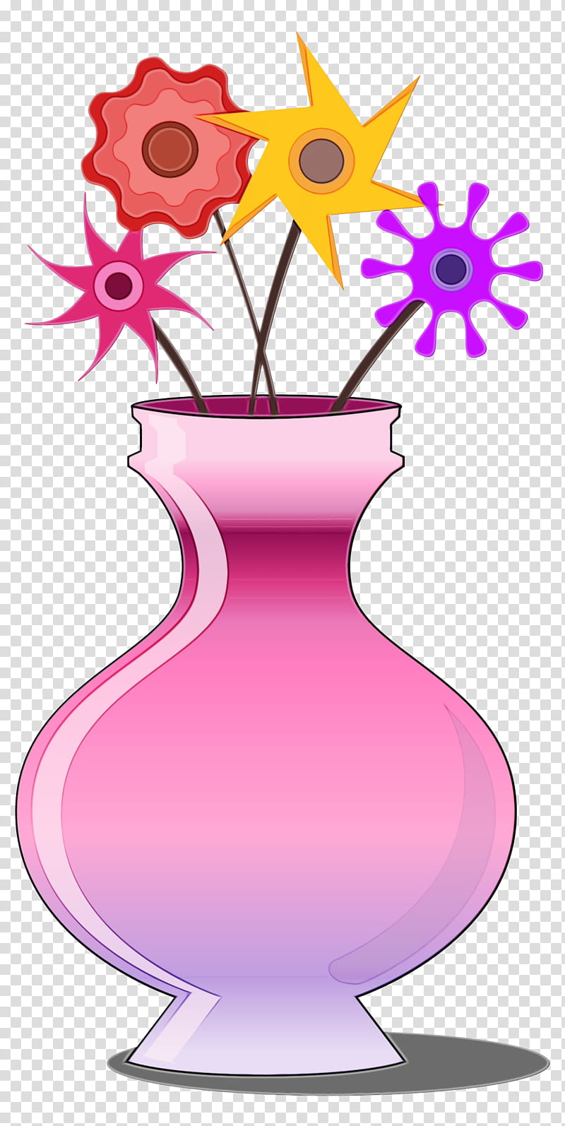 Watercolor Floral, Paint, Wet Ink, Floral Design, Vase, Pink M, Magenta, Material Property transparent background PNG clipart