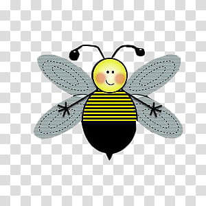 yellow and black bee illustration transparent background PNG clipart