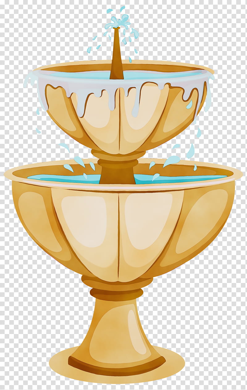 Drinking Fountains Cartoon Garden Design, Watercolor, Paint, Wet Ink, Pond, Tableware, Serveware, Bowl transparent background PNG clipart