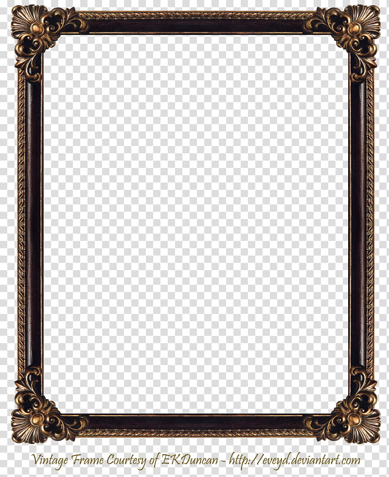 Elaborate Wood Frame , vintage rectangular brown frame transparent background PNG clipart