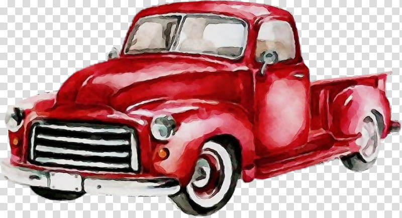 land vehicle car vehicle pickup truck classic car, Watercolor, Paint, Wet Ink, Antique Car, Chevrolet Advance Design transparent background PNG clipart