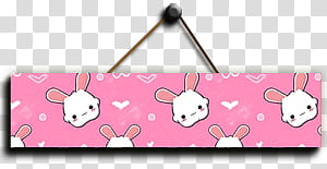 Cosas para tu marca de agua, pink and white rabbit hanging decor transparent background PNG clipart