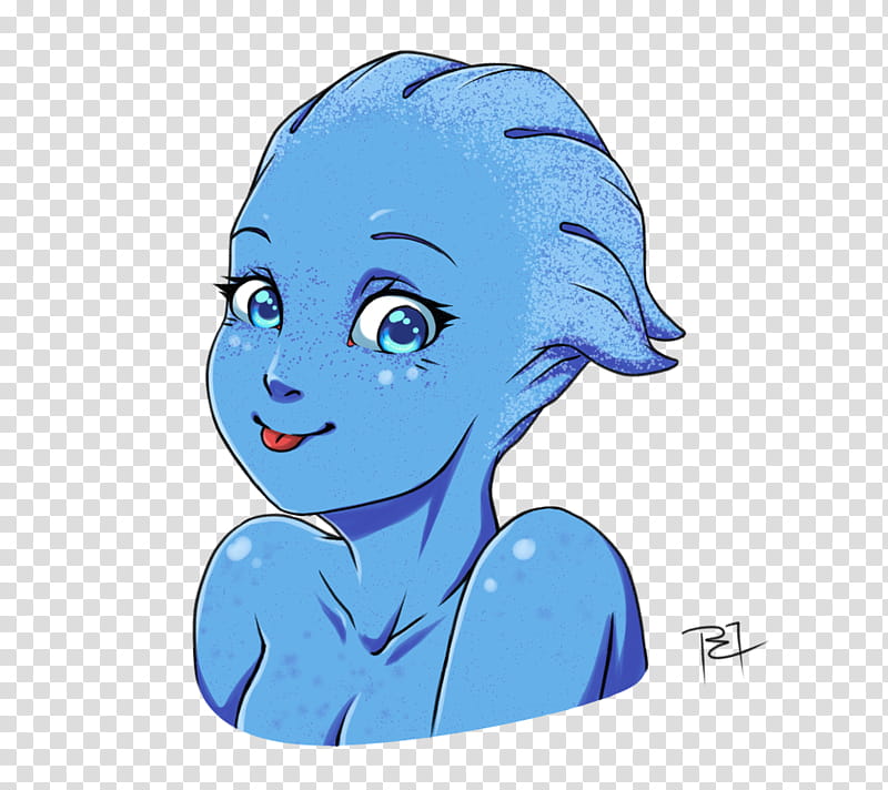 Cute Liara bust transparent background PNG clipart