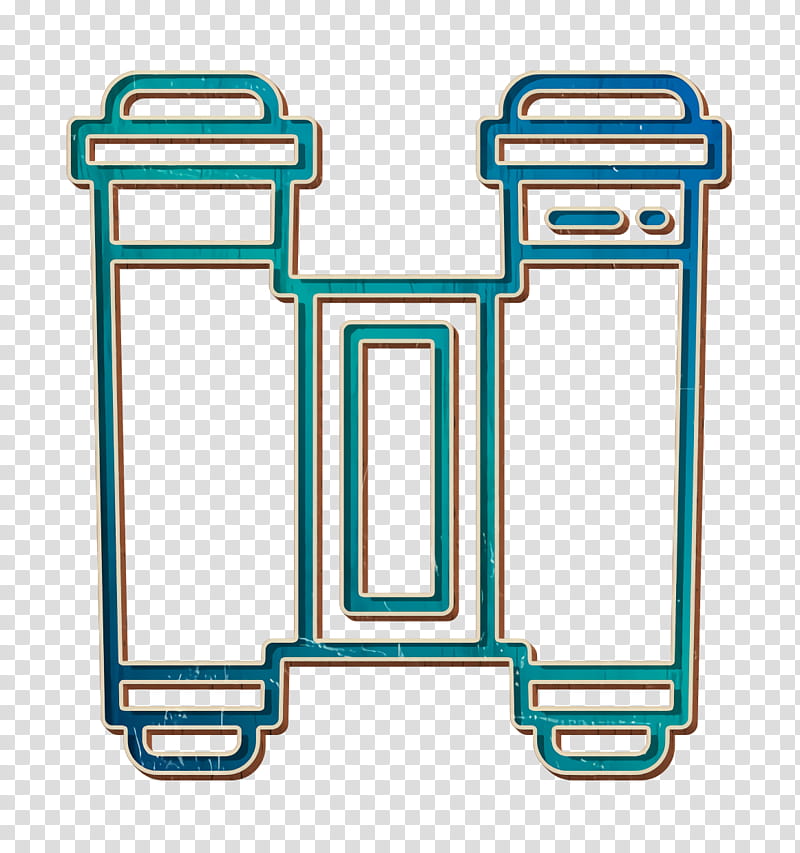 Tools and utensils icon Camping Outdoor icon Binoculars icon, Line, Turquoise, Mobile Phone Case transparent background PNG clipart