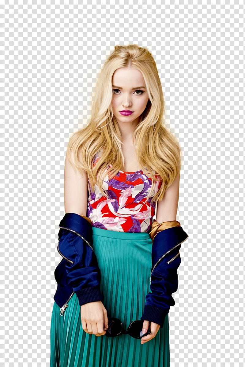 Dove Cameron, woman in blue zip-up jacket transparent background PNG clipart