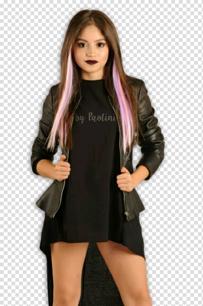 Itzitery Karol Sevilla, woman wearing black leather jacket transparent background PNG clipart