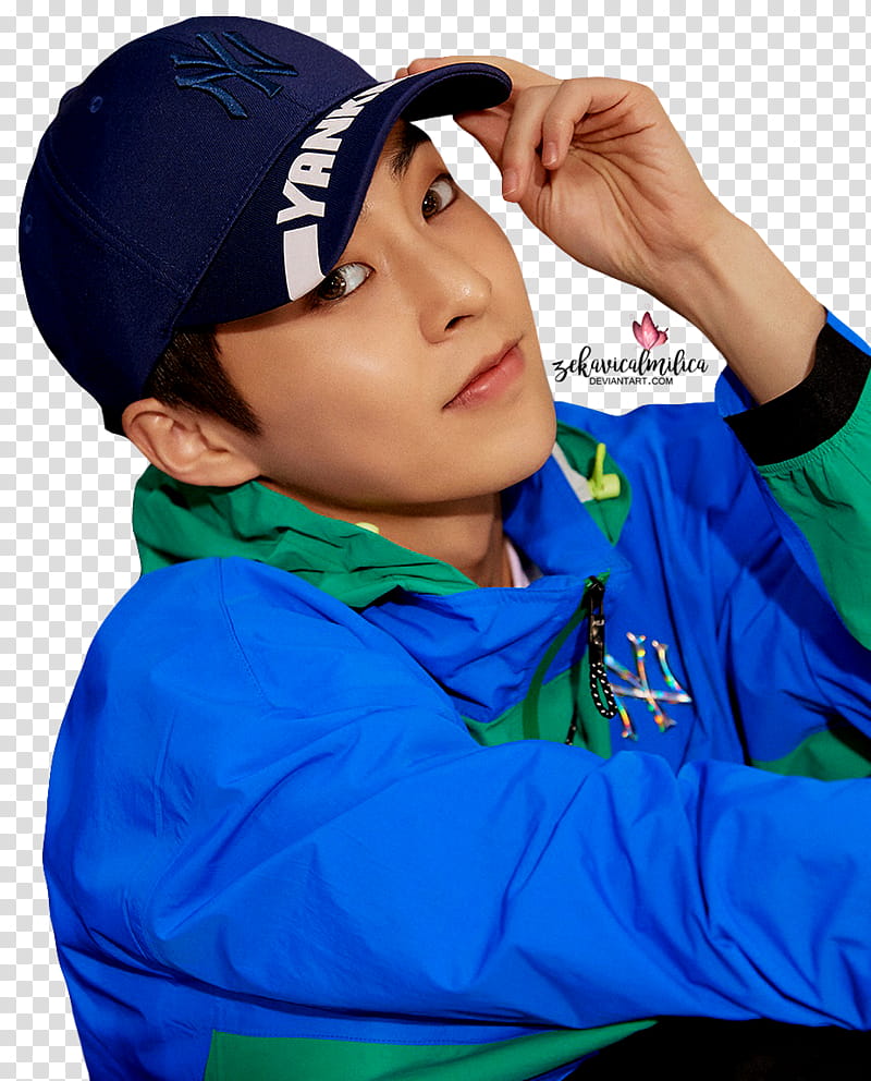 EXO Xiumin MLB, blue jacket transparent background PNG clipart