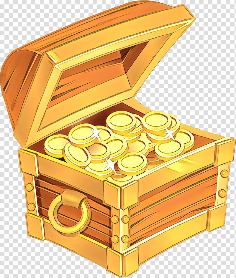 treasure box gold, Cartoon transparent background PNG clipart
