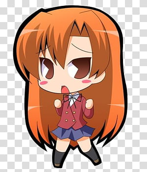 Chibis ZIP, orange haired female anime character art transparent background  PNG clipart | HiClipart