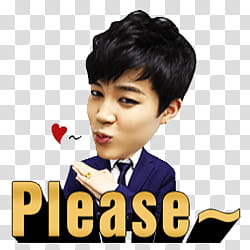 BTS Kakao Talk Emoticon Render p, man doing please transparent background PNG clipart