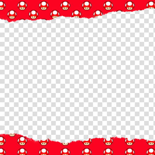 marcos tipo papel, red and white Mario mushroom print transparent background PNG clipart