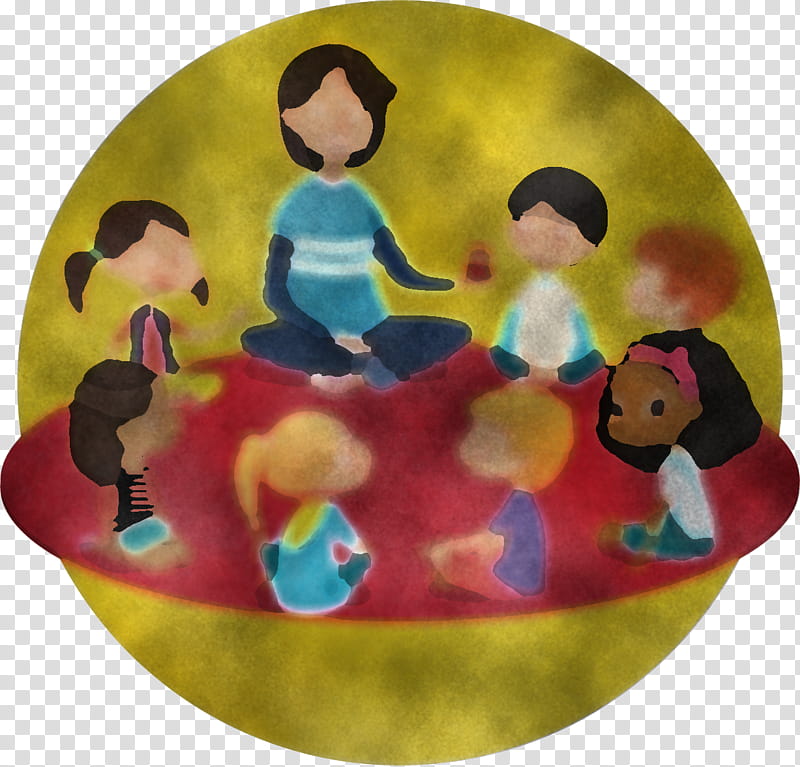 cartoon interaction friendship circle recreation, Cartoon, Plate, Play, Tableware transparent background PNG clipart