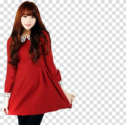 Park Hyo Jin ULZZANG, woman in red trench coat transparent background PNG clipart