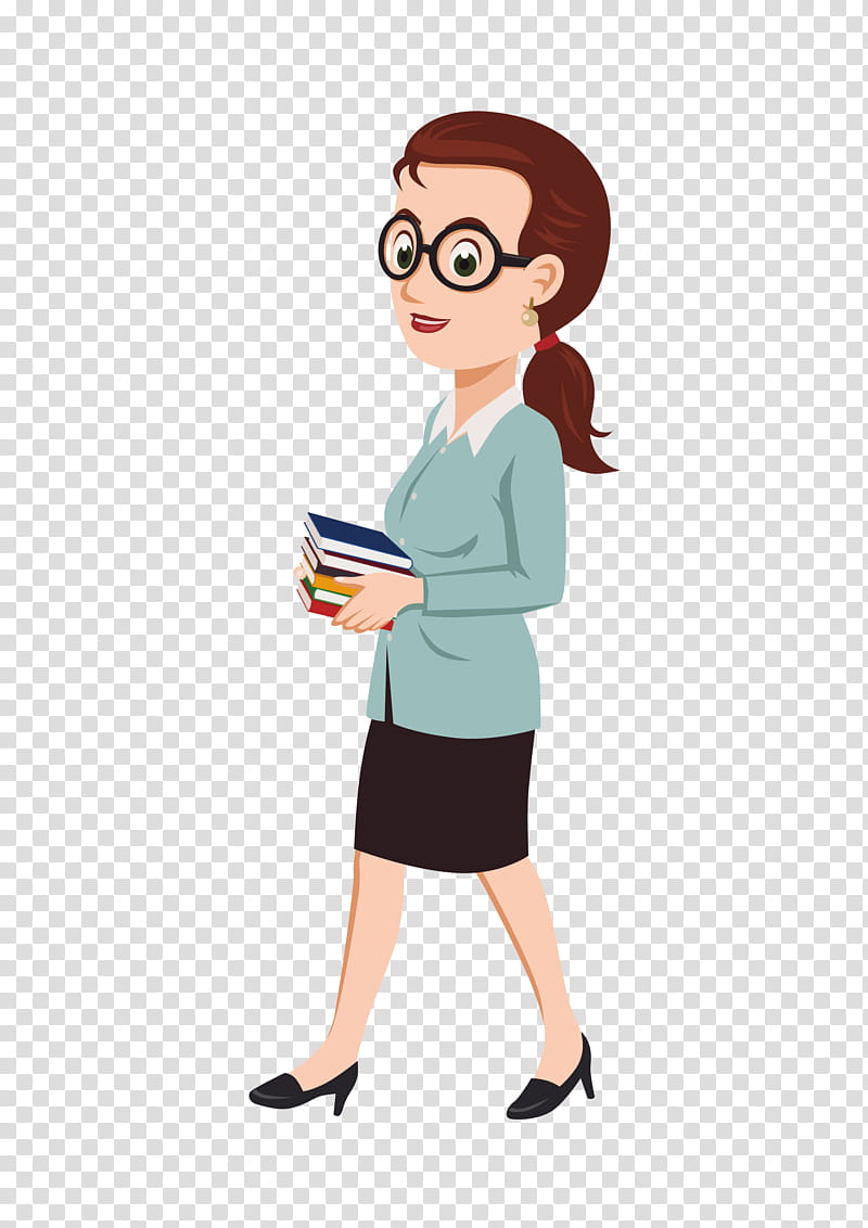 Teachers Day Education, Cartoon, Education
, Standing, Secretary, Finger, Job, Glasses transparent background PNG clipart