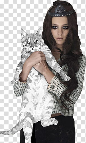 SETS, woman carrying a cat transparent background PNG clipart