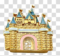 +, gold and blue castle illustration transparent background PNG clipart