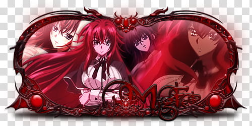 Sign modelada Rias Gremory, red-haired female anime character transparent background PNG clipart