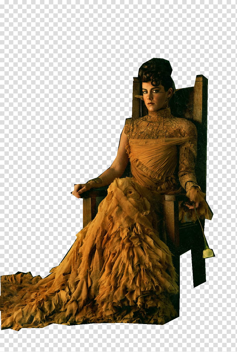 The Hunger Games Catching Fire, woman sitting on armchair transparent background PNG clipart