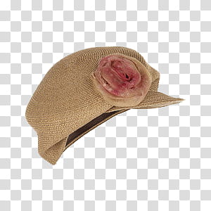, brown and red hat with flower accent transparent background PNG clipart
